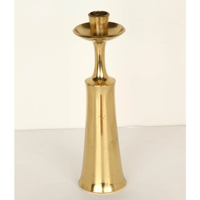 Brass 1950s Jens Quistgaard Brass Candlesticks for Dansk - a Pair For Sale - Image 8 of 11