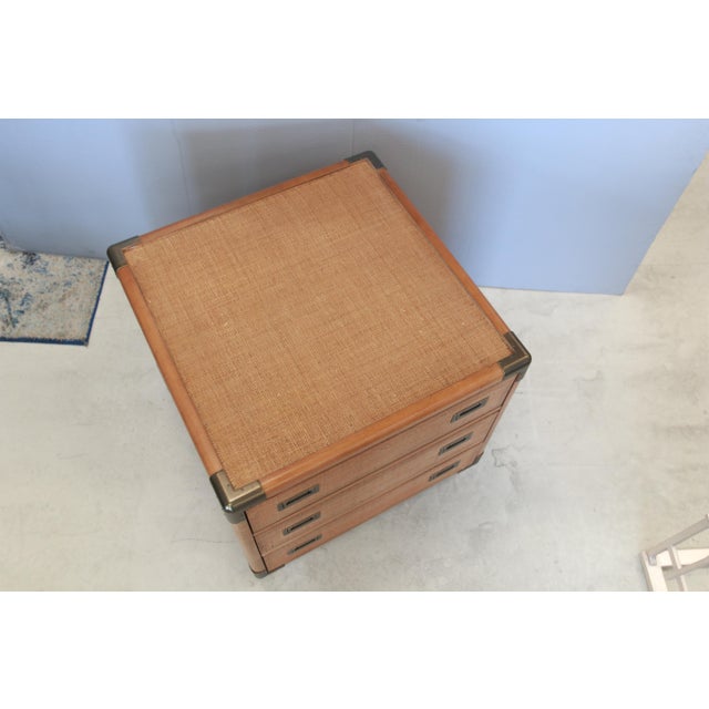 Laguna Sapphire Woven Trunk Bedside Table For Sale - Image 9 of 9