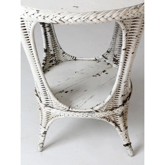 Antique White Wicker Table For Sale - Image 10 of 13