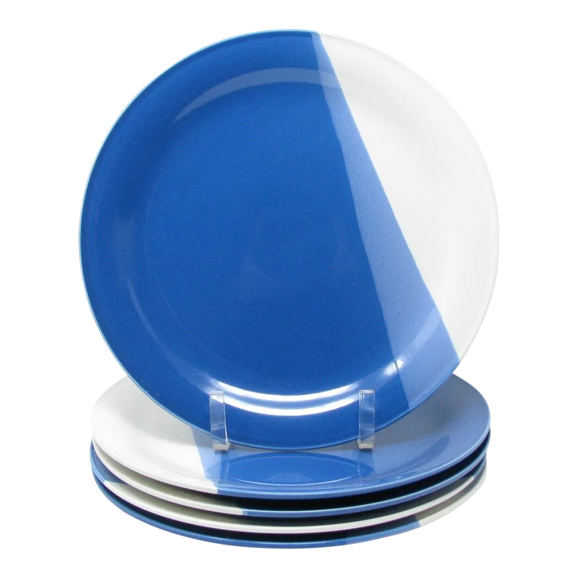 Vintage Sango Trio Blue Stoneware Dinner Plates Made in Japan 5