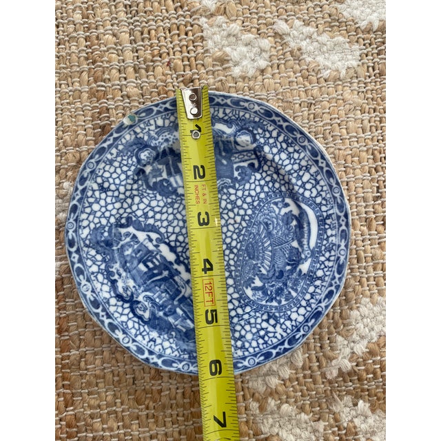 Antique 4 Piece Blue White Transferware Chinese Bird Pattern William Adams & Son For Sale - Image 9 of 12
