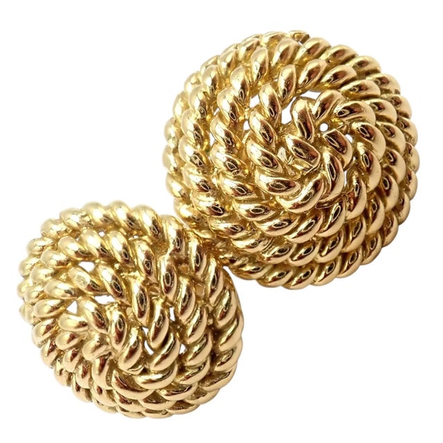 Tiffany & Co. Yellow Gold Rope Coil Vintage Earrings, A Pair For Sale - Image 10 of 10