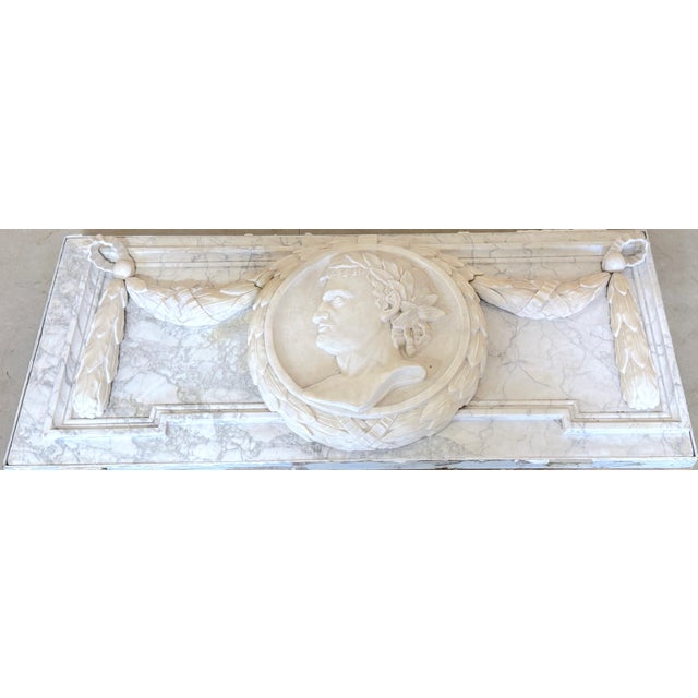 Grand Tour 19th C. Italian Grand Tour Carved Marble Portrait Plaque Roman Emperor Titus For Sale - Image 3 of 10