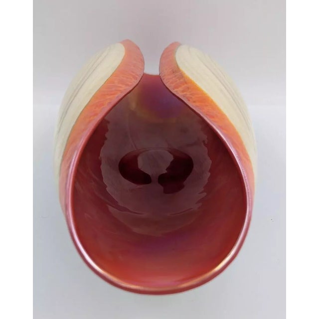 Abstract Large Yalos Murano Folded Glass Centerpiece Bowl, Italy For Sale - Image 3 of 12