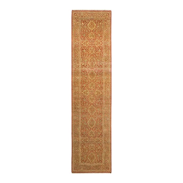 Mogul Collection Hand-Knotted Runner - Orange 2' 7" x 10' 9" For Sale
