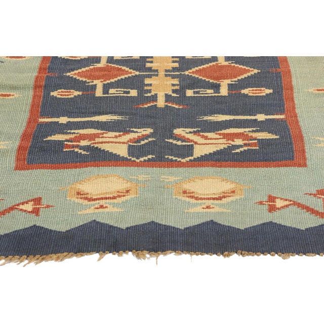 Vintage Oltenian Romanian Bird Kilim Rug - 03'02 X 05'00 For Sale - Image 4 of 9