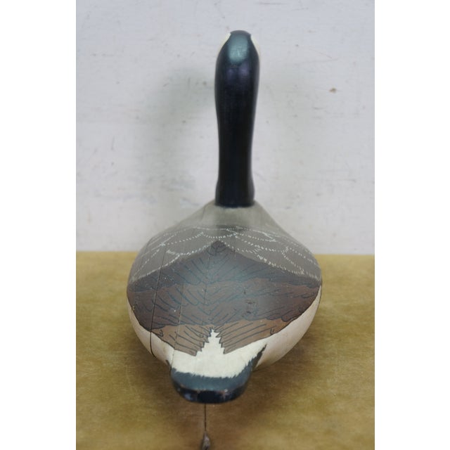 Late 20th Century Vintage Hand Carved Wood Crane Egret Wading Bird Sculpture Folk Art Decoy 14" For Sale - Image 5 of 12