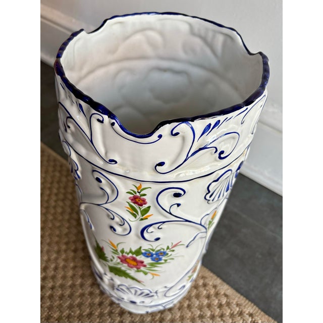 Ceramic 1970s Porcelain Umbrella Stand For Sale - Image 7 of 11