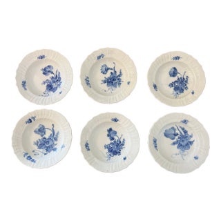 Late 20th Century Royal Copenhagen Blue Flower Berry Bowls- Set of 6 For Sale