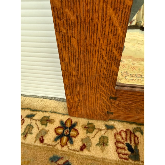 Mission Style Tiger Oak Wood Mirror, Vintage For Sale In San Francisco - Image 6 of 12