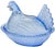 Mid 20th Century Handblown Blue Americana Glass Hen-Figurine Centerpiece For Sale - Image 4 of 9