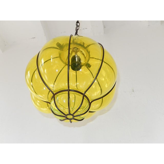 Midcentury Seguso Style Murano Neon Yellow Bubbles Blown ...