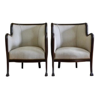 1940s Art Deco Style Tub Chairs - a Pair For Sale
