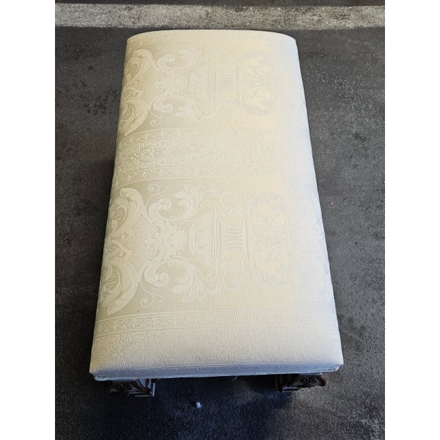 Venetian Style Polychrome and Gilt Hand Carved Wood Bench For Sale - Image 9 of 10