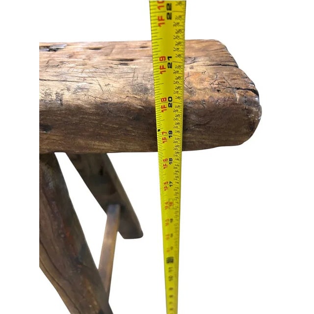 Late 19th Century Antique Wood Farmhouse Bench For Sale - Image 5 of 9