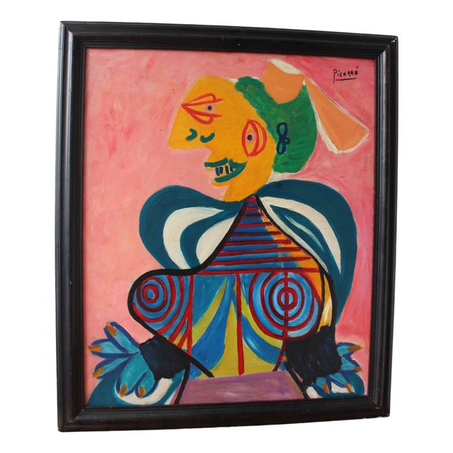 Mid-Century Modern Composition, Oil Painting, 1950s, Framed For Sale