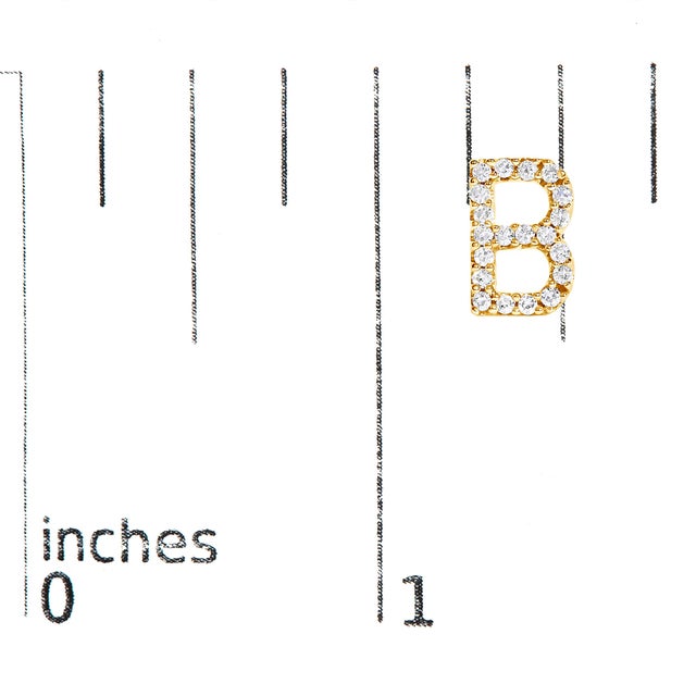 Early 21st Century 10K Yellow Gold 1/10 Cttw Diamond 'B' Initial Stud Earring For Sale - Image 5 of 5