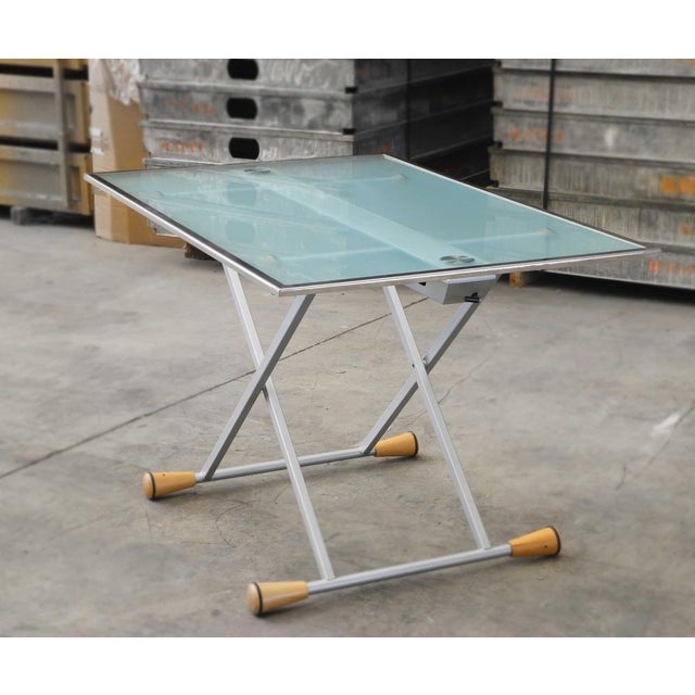 Extendable Side Table in Glass with Steel Structure, 1998 For Sale - Image 12 of 17