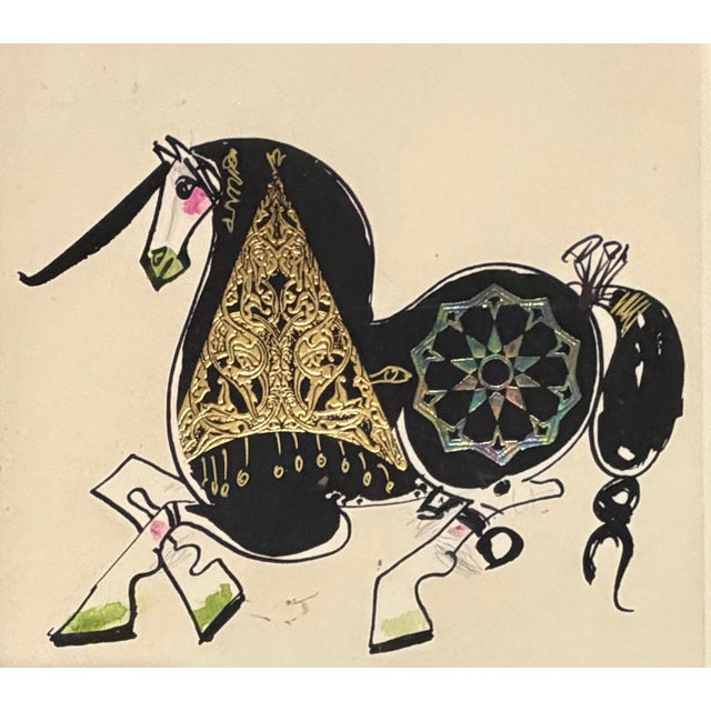 Late 20th Century Late 20th Century Nasser Ovissi - Sea Horse, Artist’s Proof, Mixed Media on Paper For Sale - Image 5 of 10