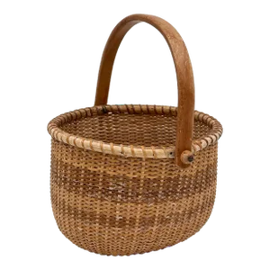 Mid 20th Century Vintage Mid Size Nantucket Wicker Woven Basket