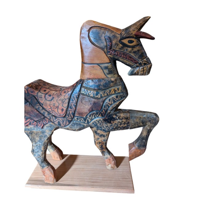 African 1920's North African Carved Wood Horse For Sale - Image 3 of 12