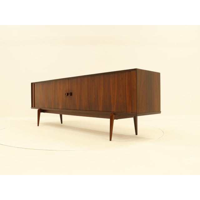 Large Rosewood Sideboard with Tambour Doors by Oswald Vermaercke for V-Form, Belgium, 1960s For Sale - Image 11 of 18