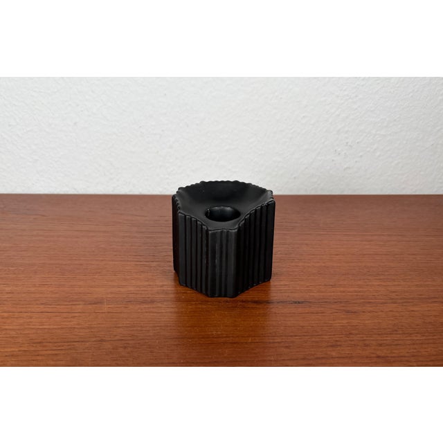 Black Vintage German Porcelain Candleholder from Kaiser, 1980s For Sale - Image 8 of 18
