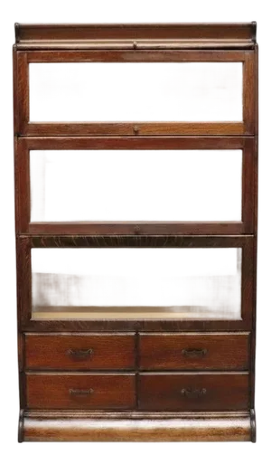Arts & Crafts Camden Cabinet Co. Oak 5-Stack & 4-Drawer Barrister Bookcase C1920