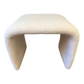Directional Waterfall Bench W" Ivory Wool Boucle For Sale