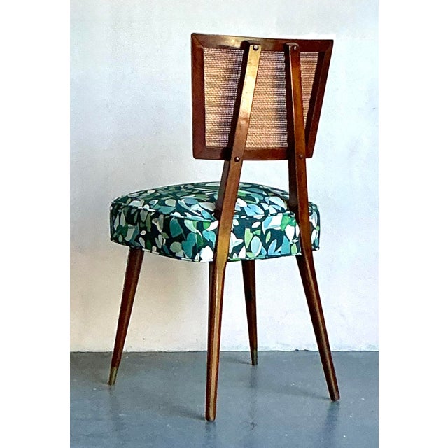 Brown Vintage Boho MCM Cane Dining Chair For Sale - Image 8 of 12