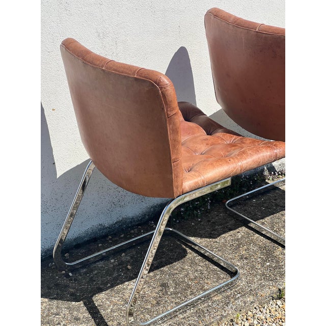 Brown Leather Chairs by Robert Haussman, 1960s, Set of 2 For Sale - Image 8 of 11