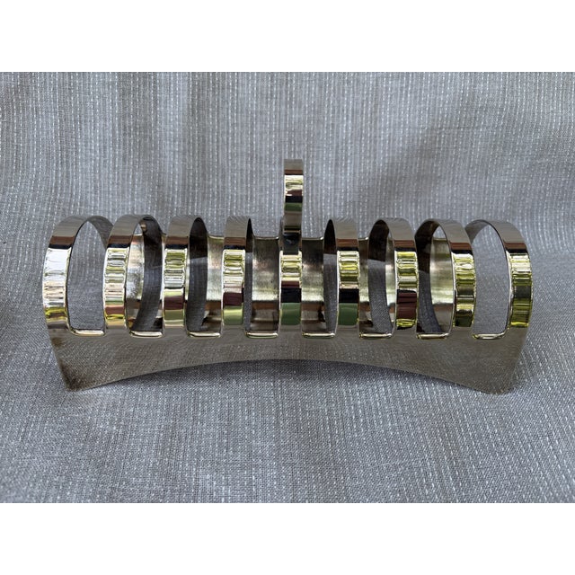 Vintage Modern Silver Plate Toast Rack Holder 8 Slice For Sale - Image 13 of 13