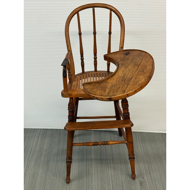 Victorian Victorian Cane Seat Child’s High Chair, 19th Century For Sale - Image 3 of 12