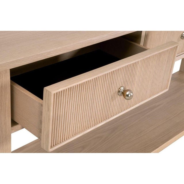 Wood Highland Wooden 3-Drawer Sofa Table For Sale - Image 7 of 8