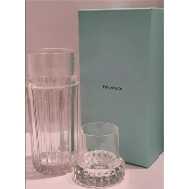 Art Deco Vintage Tiffany & Co. Atlas Carafe and Tumbler For Sale - Image 3 of 9