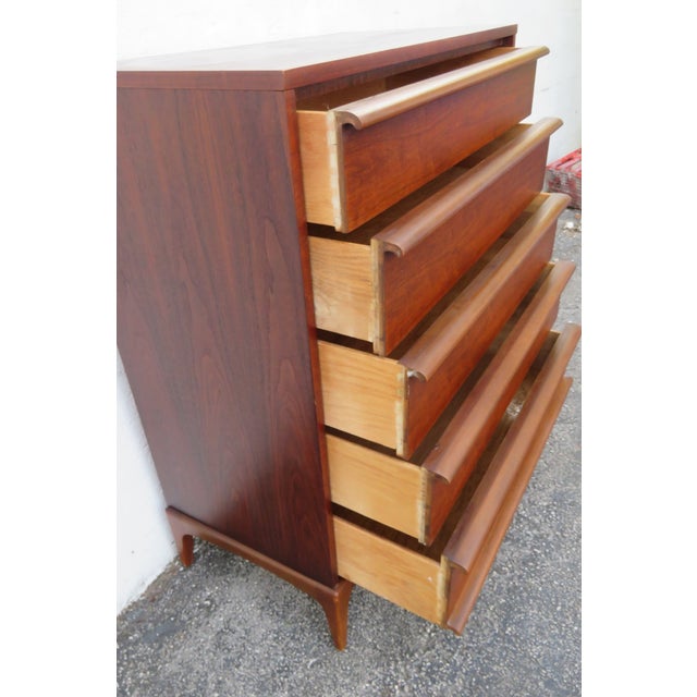 Lane Furniture Lane Furniture Mid Century Modern Tall Chest of Drawers 6231 For Sale - Image 4 of 14