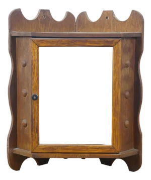 Antique Quartersawn Oak Mirrored Corner Medicine Cabinet Cupboard 20"
