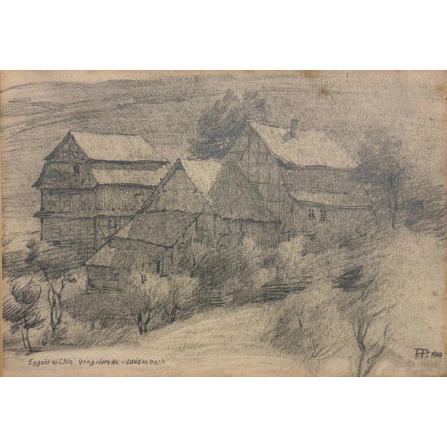 Heinrich Pforr, Eggertmühle Landscape, Pencil on Paper For Sale - Image 12 of 12