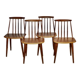 Four J77 Model Chairs by Folke Plasson for FDB, 1960, Set of 4 For Sale