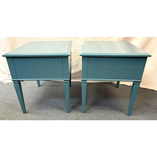 Vintage Heritage Furniture Solid Wood End Tables/ Nightstands With New Paint- A Pair For Sale - Image 12 of 15