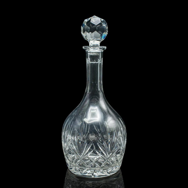 Vintage Medium Bodied Wine Decanter, English, Cut Glass, Merlot, Grenache, 1970 For Sale - Image 6 of 12