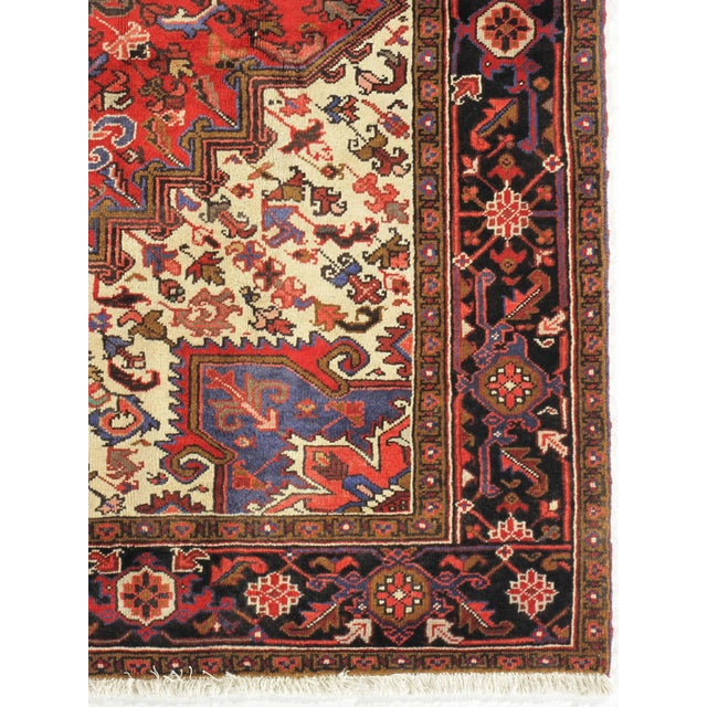 Vintage Hand-Knotted Persian Heriz Rug 7'11" X 11'0" For Sale - Image 4 of 6