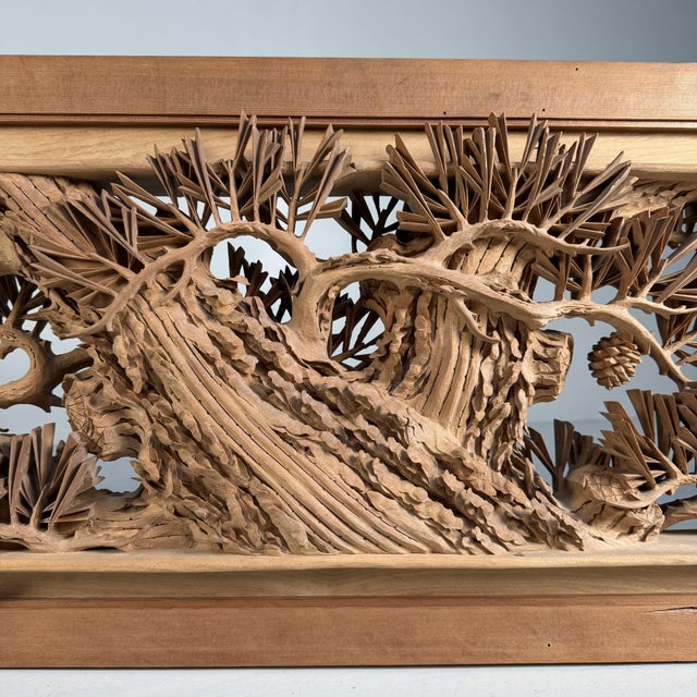 Large Japanese Pine Tree Carving, 1960s For Sale - Image 18 of 18