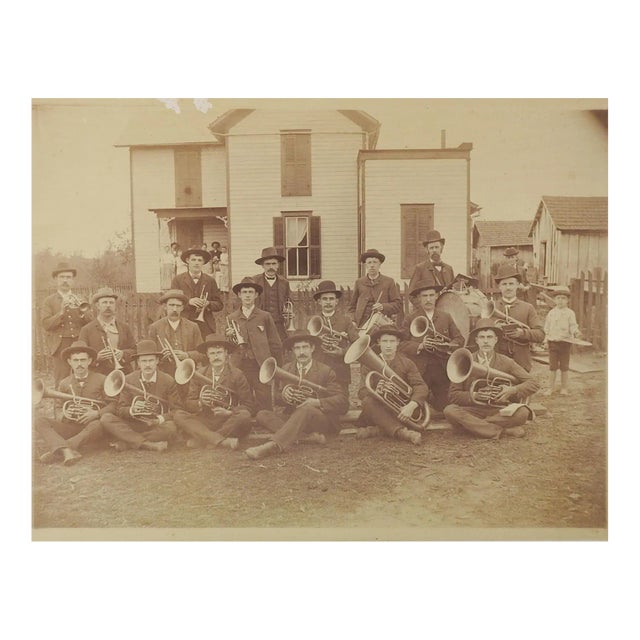 Antique Brass Band Group Photograph For Sale