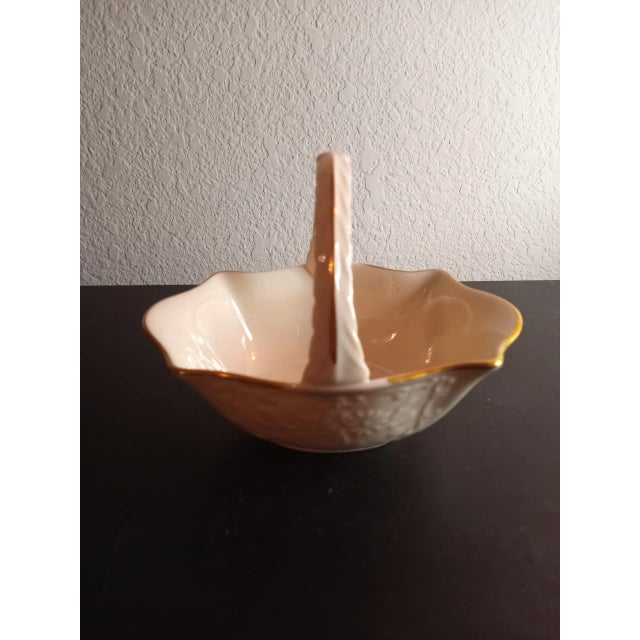 Beige Lenox Ivory Beige Porcelain Decorative Basket For Sale - Image 8 of 8