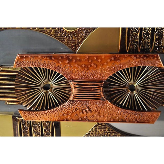 Abstract 1960s Brutalist Metal Wall Sculpture For Sale - Image 3 of 7