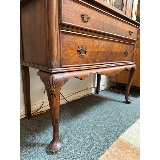 Queen Anne Mahogany China Cabinet, Antique For Sale - Image 12 of 12
