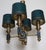 Empire Dark Green Leather and Brass Four-Arm Chandelier, France, 1960s For Sale - Image 10 of 18