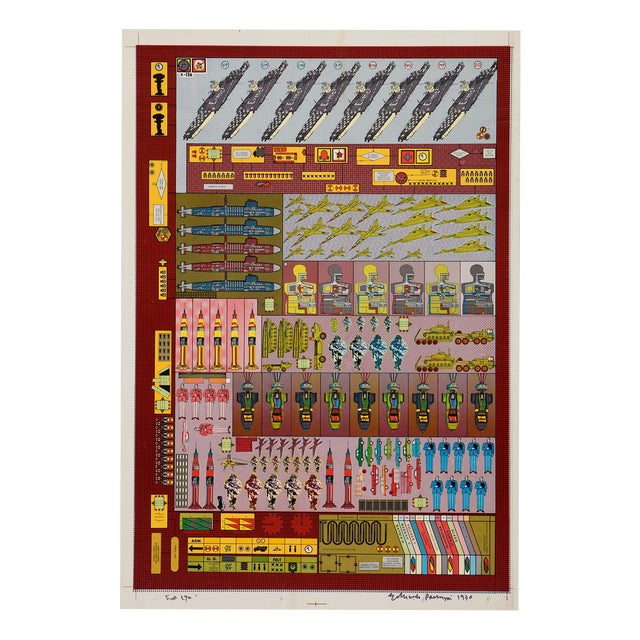 Eduardo Paolozzi, Agile Coin Gross Decision, 1970, Acrylic on Paper For Sale
