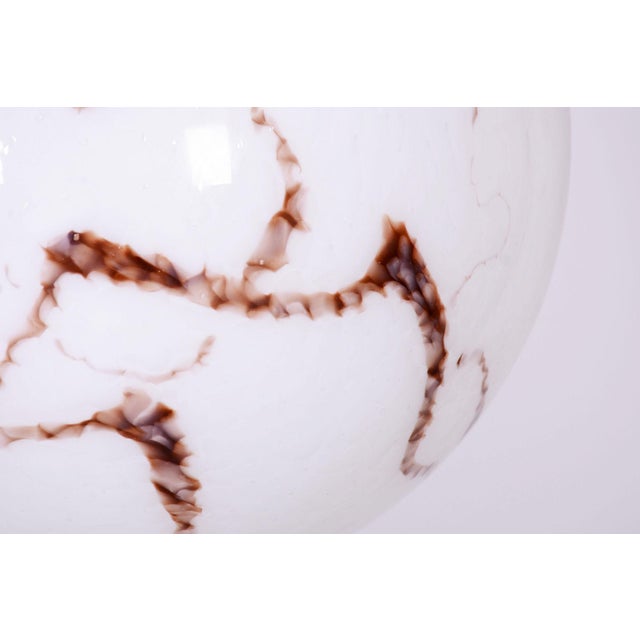 Mid-Century Modern Mid-Century Chandelier in Brass and Marbled Glass, Czech, 1960s For Sale - Image 3 of 11